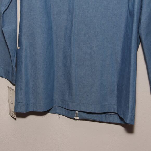 NEW Vintage The Villager Cotton Long Blazer Jacket Size 12 Light Blue - Picture 8 of 11